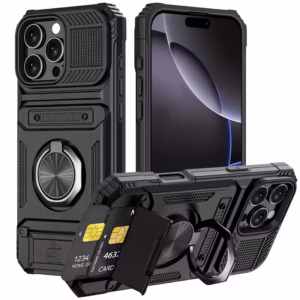 Iphone 13/14 Wallet Hard Case Black